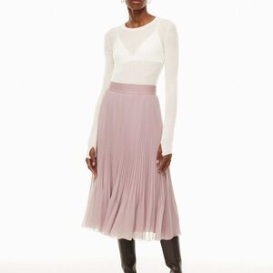 Aritizia Wilfred Pleated Twirl Skirt - Mauve XS